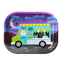 Plateau rond en étain personnalisé rose Hello Kitty Powerpuff Girls, pour sublimation, tabac, cigarettes, portable