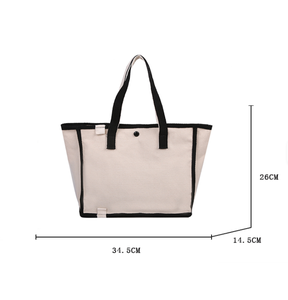 Bolsa de tela ecológica impresa, tela lisa, algodón, lona hecha a mano, bolsa de compras con logotipo personalizado - Product Image 2