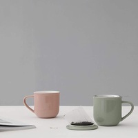 Tasse à thé en céramique de 350 ml, compatible micro-ondes et lave-vaisselle, avec infuseur pour thé, café, lait