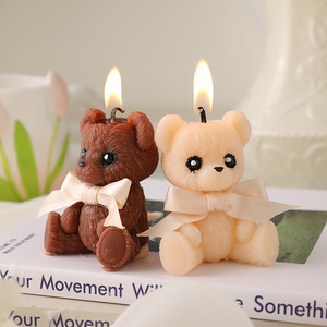 Girly Style Simulation Teddy Bear Aroma <b>Candle</b> Cute Bear Scent <b>Candle</b> Premium Fragrance Ornament Holiday Souvenir <b>Gift</b> - Product Image 1