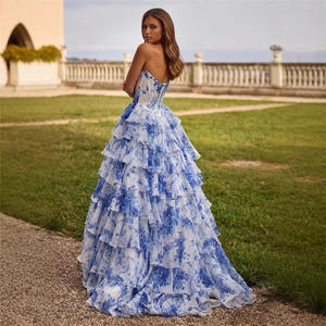 ชุดราตรีผู้หญิงหรูหราสำหรับงานปาร์ตี้ ทรงเข้ารูป ผ้าชีฟองยาวลากพื้น แต่งลูกไม้ เซ็กซี่ สายเดี่ยว สำหรับฤดูร้อน - Product Image 4