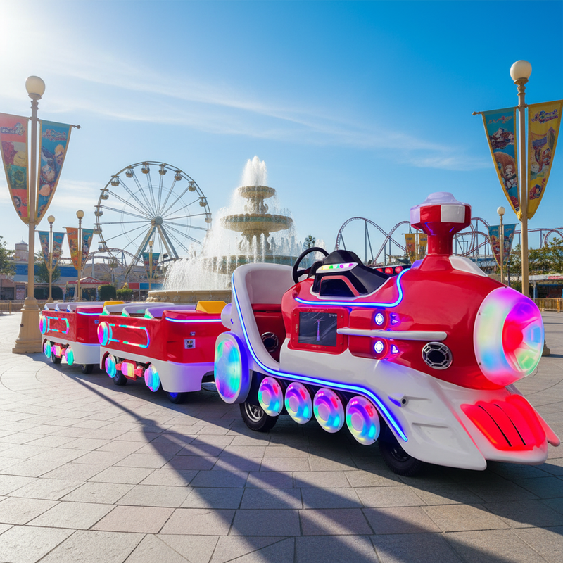 Electric Steel Trackless Train Interactive Kids