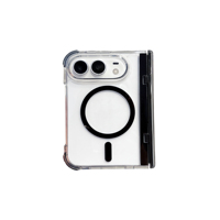 Coque de téléphone transparente pliable pour iPhone Duo, antichoc en TPU+PC, avec protection magnétique de la charnière et design pare-chocs
