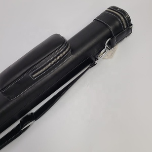 Xmlivet negro 4 agujeros PU cuero Pool taco caso alta calidad 2Butt 2 eje para 1/2 split precio barato accesorios de billar - Product Image 3