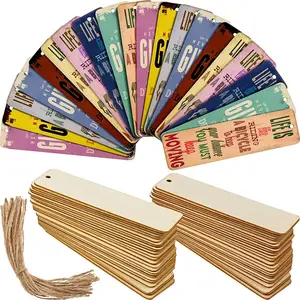 Rechteckiges leeres Lesezeichen aus Holz DIY Custom Patterned Wooden Craft Bookmark