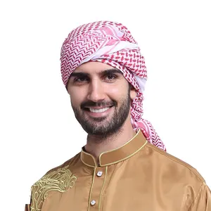 Arab Keffiyeh Men Tactical Wind proof Scarf Schwarz-Weiß Muslim Hijab Shemagh Square Schals Jacquard auf Lager verfügbar