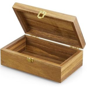 Acacia Wood <b>Keepsake</b> <b>Box</b> with Lid Wooden Storage Case Square Memory Gift <b>Box</b> for Wedding Home Decor - Product Image 3