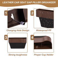Ensemble de remplissage d'espace de siège de voiture, boîte de rangement à texture fibre de carbone, poche latérale de console multi-compartiments pour téléphone, clés, portefeuille, universel