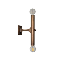 Applique Murale Colonne Double Tête en Bronze Antique - Luminaire Designer pour Couloir, Miroir, Escalier, Lampe Artistique d'Entrée