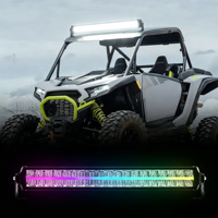 Barre lumineuse LED à réflecteur droit avec feux de position DRL RGB 60W-480W, lampe de conduite tout-terrain pour UTV, ATV, camion