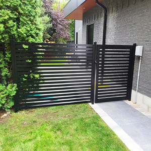 Paneles de vallas horizontales de aluminio de seguridad para el hogar resistentes al óxido, valla Y PUERTA DE PRIVACIDAD DE Metal para jardín al aire libre moderno Nórdico - Product Image 3