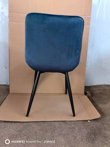 Italian Luxury High-end Restaurant <strong>Armchair</strong> with Minimalist Soft Upholstery Black Velvet <strong>Dining</strong> Chair - Product Image 4