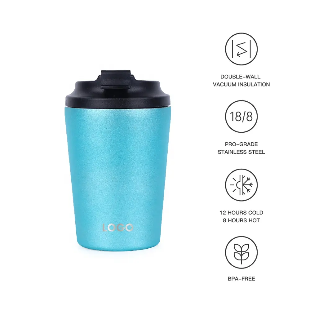 China new arrival food grade bpa free double wall vacuum12oz coffee tumbler with lid kids tumblers