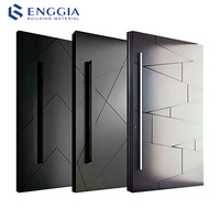 Porte en acier inoxydable, robuste, antivol, sécurité, design moderne en métal, porte pivotante avec serrure intelligente