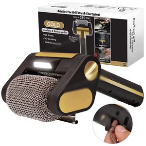 Brosse à rouleau en gros avec lumière, nettoyeur sans poils en acier inoxydable, outils de barbecue rechargeables - Product Image 1