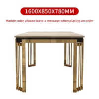 Table à manger nordique avec plateau en marbre, structure en acier au carbone, stable, combinaison de chaises multifonctionnelles, meubles pour la maison, petits appartements