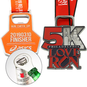 Fabrik preis Sublimation Lauf medaille mit Flaschen öffner - Product Image 1