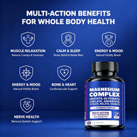 LUVVITA Complexe de Magnésium 60 Capsules Soutien Musculaire et Neurologique Emballage Personnalisable Sans Ingrédients Artificiels Santé