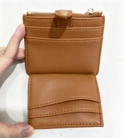 Porte-cartes en cuir vegan tissé pour femme, cadeau, portefeuille avec fermeture à glissière