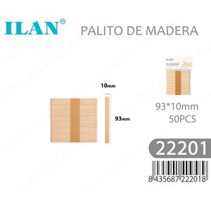 Bastoncini di legno ILAN 93x10mm 50 pezzi per artigianato e fai da te - Product Image 1