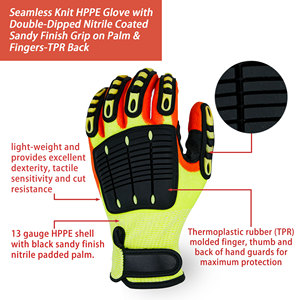 SKYEE تصميم جديد قفاز بناء مقاوم للقطع مقاوم للصدمات A5 مطاطي مشرب TPR مع ظهر مقوى - Product Image 2