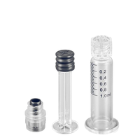 Seringue en verre avec tube plastique de protection 1 ml, outil de dosage à raccord Luer Lock pour huile végétale