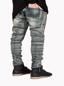 Venta al por mayor de diseños personalizados de alta calidad de moda de mezclilla pantalones ajustados de algodón pantalones ajustados para los hombres - Product Image 3