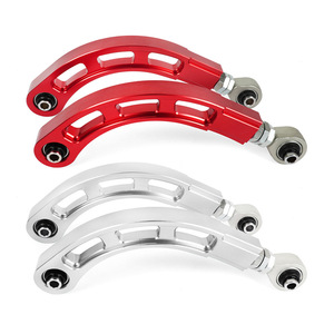 Bras de suspension inférieur en alliage d'aluminium avec réglage de la camber pour Mitsubishi Lancer rouge et argenté LCA023 - Product Image 5