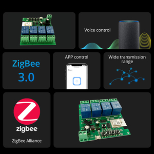 Interrupteur intelligent Tuya Zigbee 4 canaux, récepteur RF 433Mhz, interverrouillage, jog, auto-verrouillage, module de relais de commande à distance par application, compatible avec <span class=keywords><strong>Alexa</strong></span> - Product Image 5