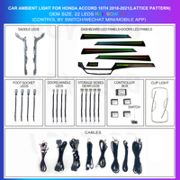 Luces LED de Ambiente para Automóvil YZG, Luces Interiores de Colores para Automóvil, Estilo Matriz de Puntos para Honda Accord 2018-2021