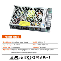 Driver LED Strip AC-DC 220V 24V IP67 Dapat Diredupkan 12.5A 150W Catu Daya Efisiensi Tinggi