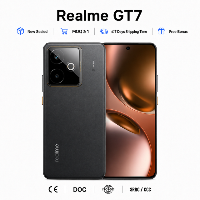 Original Realme GT7 5G Mobile Phone Quad Core 6.8" High Performance Chip Android 11 Large Battery Fast Charging Flat Screen