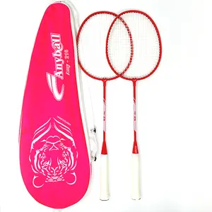 Amatör genç Badminton raketler raketle raket kavrama paketi demir alaşım çelik bir çift kapak çanta içinde ucuz fiyat