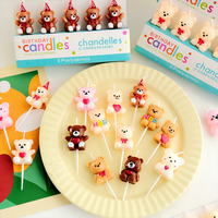 Lot de 5 bougies ours mignonnes pour gâteau d'anniversaire - Grande Vente