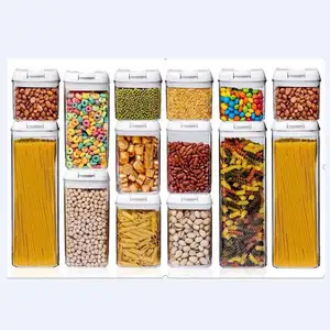 14 PCS Airtight Food Storage Containers Set BPA Free Plastic Kitchen Pantry Organizer with Easy-Lock Lids