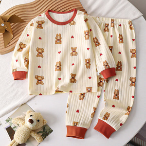 Set di Biancheria Intima e Pigiami per Bambini Primavera 2025 Motivo Cartone Animato in Cotone Morbido e Caldo per Ragazzi e Ragazze Abbigliamento da Casa - Product Image 2