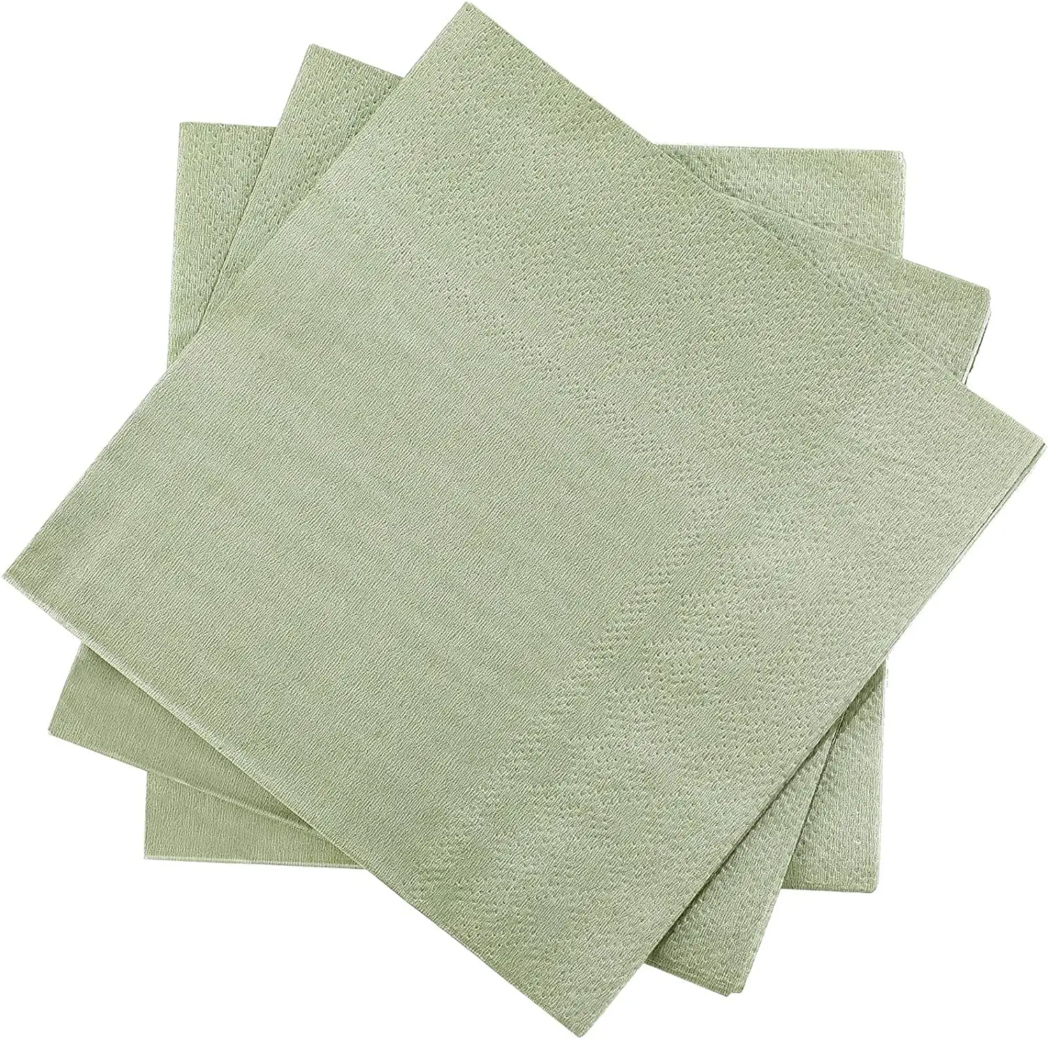 กระดาษเช็ดปากแบบนิ่มสีเขียวเสจ2ชั้นแบบใช้แล้วทิ้งผ้าเช็ดปากพิมพ์โลโก้ออกแบบได้ตามต้องการ