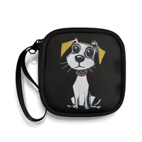 Sac Organisateur Portable à Motif Chien de Dessin Animé Mignon, Mini Pochette Bandoulière pour Rangement d'Accessoires, Câbles et Chargeurs d'Écouteurs