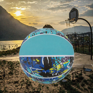 Balón de Baloncesto de PU Colorido, Tamaño 7, Resistente, para Entrenamiento al Aire Libre, con Diseño de Grafiti - Product Image 2