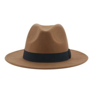 Sombrero Fedora de Ala Ancha con Logotipo Personalizado al por Mayor, Sombrero Panamá Vintage de Fieltro Sintético de Alta Calidad para Hombres y Mujeres, Unisex, para Fiestas y Actividades al Aire Libre - Product Image 1
