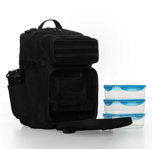 Sac de Voyage Imperméable Personnalisé avec Logo, Sac de Préparation des Repas de Fitness Noir 45L, Sac à Dos Tactique pour la Préparation des Repas de Gym, Sac à Déjeuner pour Hommes - Product Image 5