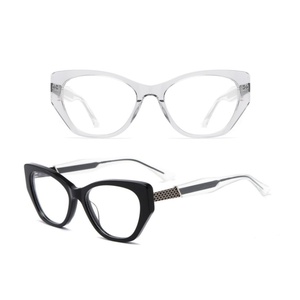 Monturas Ópticas de Acetato con Diseño Geométrico de Ojo de Gato, Personalizables, de Lujo, Transparentes, con Cristales Claros, 6 Colores, OEM/ODM - Product Image 3