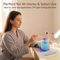Bâtonnets mélangeurs en silicone réutilisables 2-en-1 portables, spatules à cire antiadhésives, grattoir pour épilation, applicateur de cire dure pour usage domestique