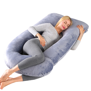 Bantal Kehamilan Oeko-Tex Bentuk J yang Dapat Disesuaikan, Terbuat dari Katun PP, Meredakan Nyeri Punggung & Pinggul Saat Kehamilan, untuk Tidur yang Nyaman - Product Image 1