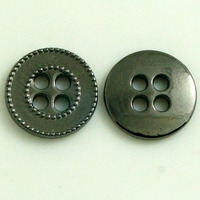 Kancing Baju Logam Berkualitas Tinggi Custom 10mm 11.5mm 15mm 4 Lubang dari Paduan Seng dengan Warna Gunmetal, Emas, Nikel, dan Tembaga untuk Pakaian