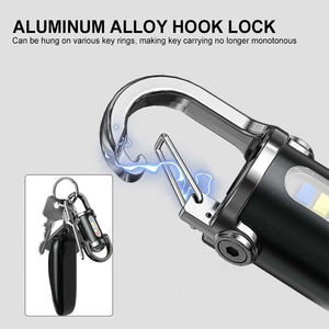 Pocket <b>Small</b> LED Keychain <b>Light</b> Rechargeable Portable Side <b>Light</b> Work <b>Light</b> Emergency Camping Hiking Handheld Mini Flashlight - Product Image 2