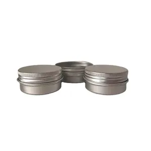 高品质空5g 10g 15g铝圆形金属银化妆罐蜡烛罐润唇膏锡礼品盒