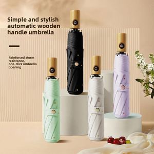 Sombrilla Plegable Automática Minimalista de Doble Uso para Jardín, con Protección Solar UV, Resistente al Viento, para Estudiantes y Mujeres, Color Negro - Product Image 1