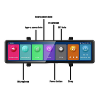 Rétroviseur Dashcam enregistreur DVR tableau de bord WiFi 1080P FHD caméra de tableau de bord ADAS Carplay