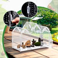 Enclos en acrylique pour araignée sauteuse, habitat pour insectes de style château, boîte avec porte magnétique, boîte transparente pour reptiles